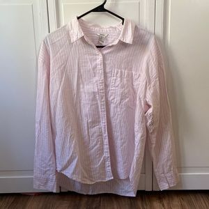 pink/white stripe forever 21 button down. size Large